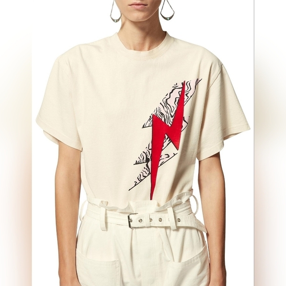 Isabel Marant Tops - Isabel Marant Yates Ecru Printed T-shirt